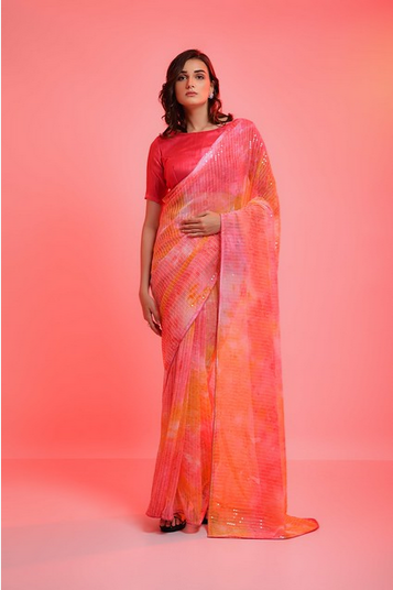 Prizam Color Set Chiffon Party Wear Sarees Catalog